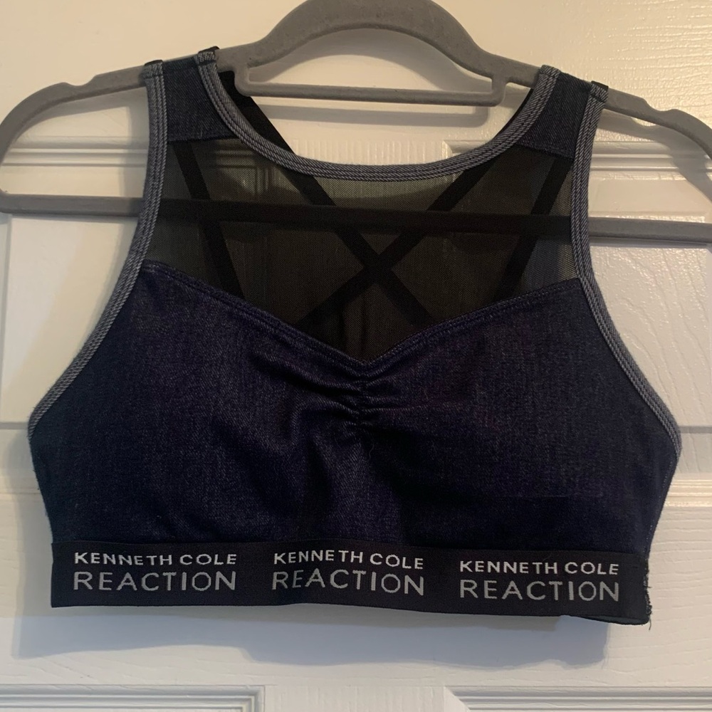 Kenneth Cole Reaction mesh sports bra with cross cross back